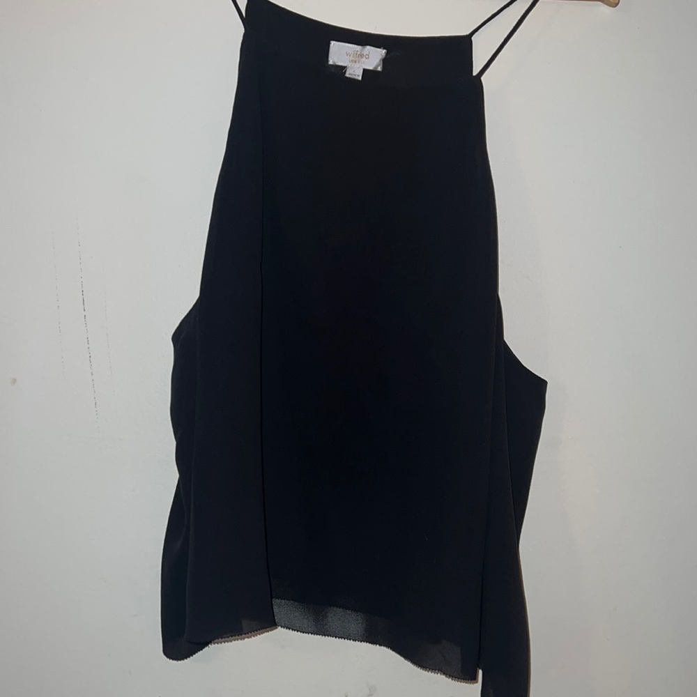Wilfred (Aritzia) Black Cropped Tank